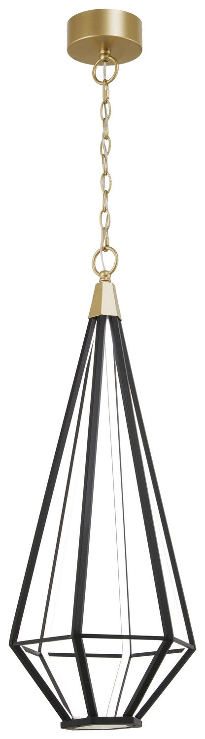 George Kovacs P5521-726A-L LED Pendant, Painted Soft Brass & Coal