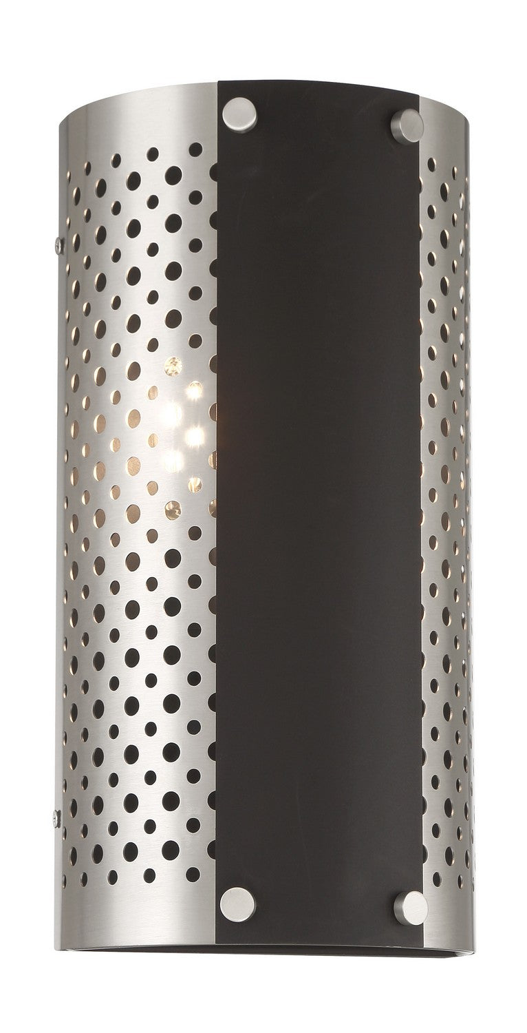 George Kovacs P5530-420 Two Light Wall Sconce, Brushed Nickel W/ Sand Coal