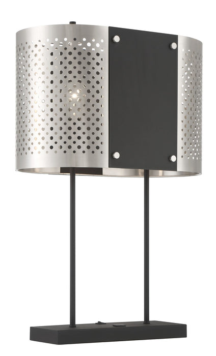 George Kovacs P5532-420 Two Light Table Lamp, Brushed Nickel W/ Sand Coal