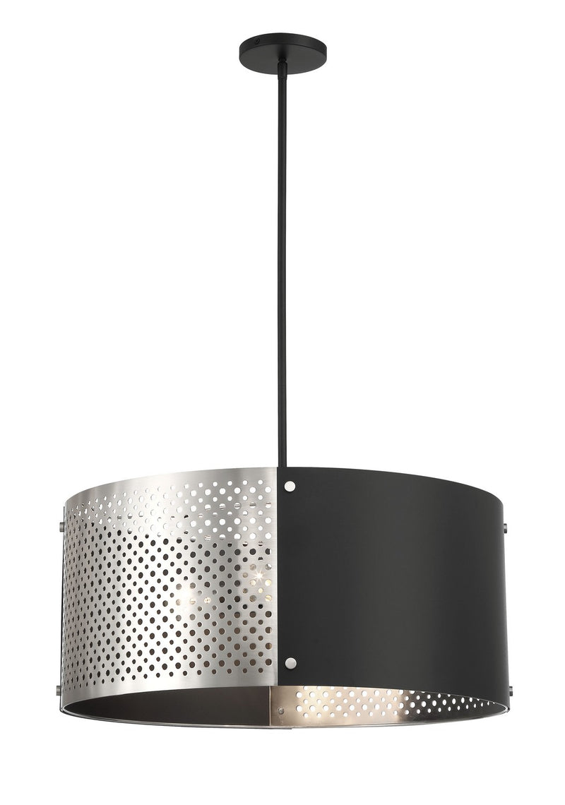 George Kovacs P5533-420 Four Light Pendant, Brushed Nickel W/ Sand Coal