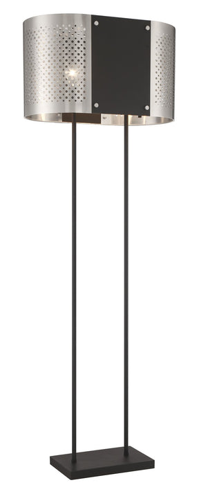 George Kovacs P5534-420 Two Light Floor Lamp, Brushed Nickel W/ Sand Coal