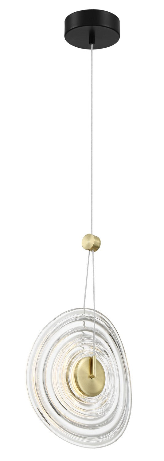 George Kovacs P5600-884-L LED Pendant, Coal And Brushed Gold