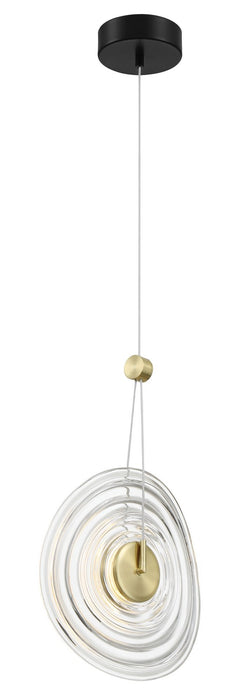 George Kovacs P5600-884-L LED Pendant, Coal And Brushed Gold