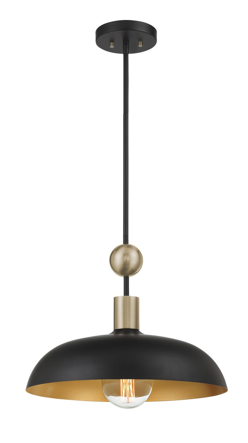 Minka-Lavery 1995-862 One Light Pendant, Coal And Weathered Antique Bra