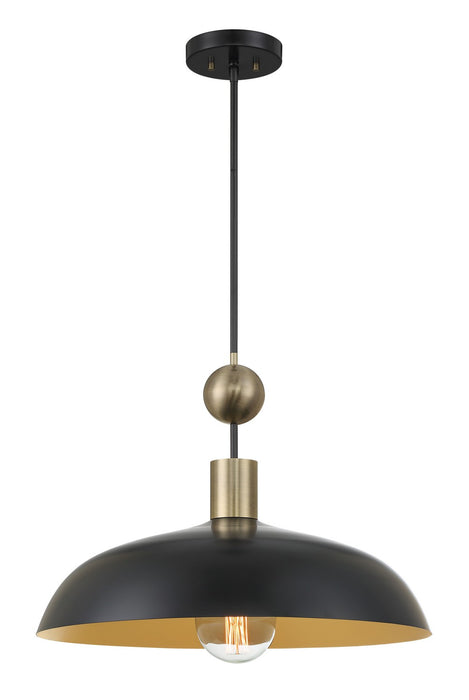Minka-Lavery 1996-862 One Light Pendant, Coal And Weathered Antique Bra