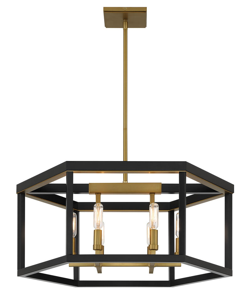 Minka-Lavery 2116-726 Six Light Pendant, Coal And Soft Brass