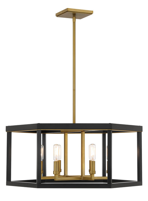 Minka-Lavery 2116-726 Six Light Pendant, Coal And Soft Brass