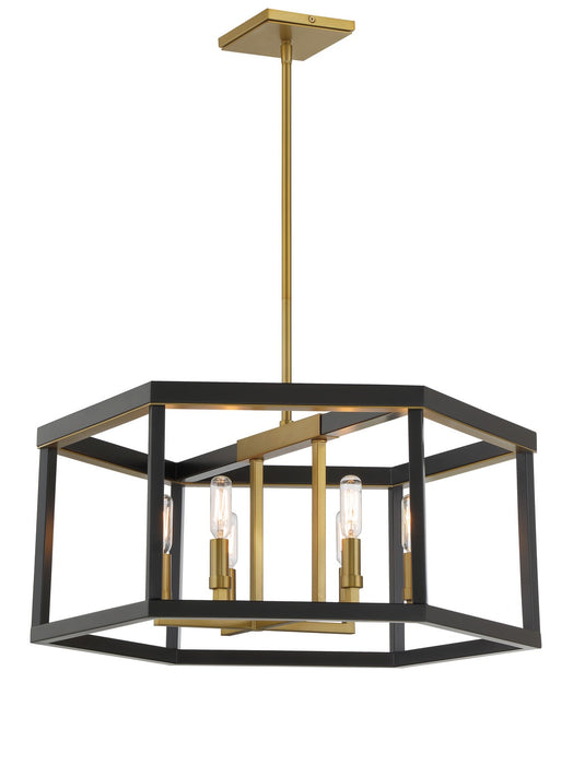 Minka-Lavery 2116-726 Six Light Pendant, Coal And Soft Brass