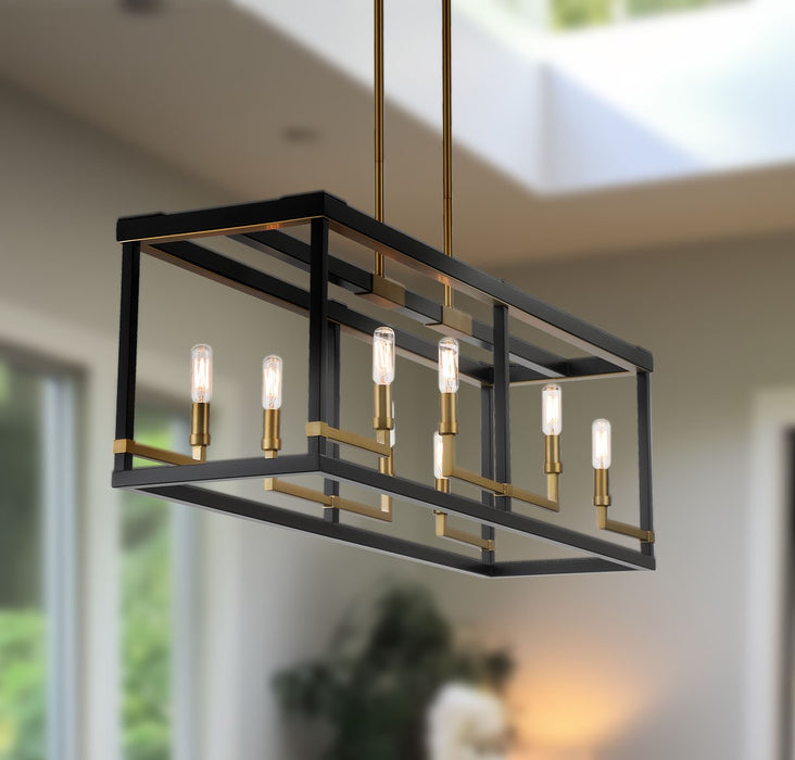 Minka-Lavery 2118-726 Eight Light Island Pendant, Coal And Soft Brass