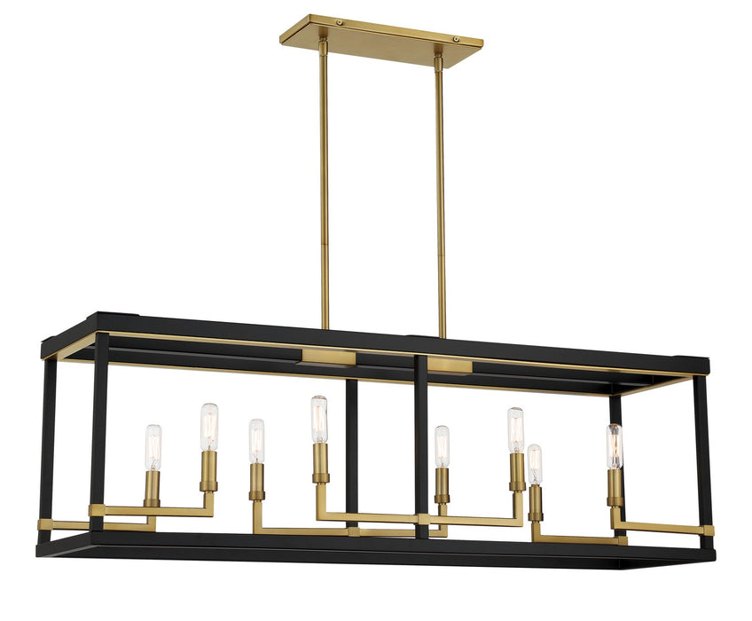 Minka-Lavery 2118-726 Eight Light Island Pendant, Coal And Soft Brass