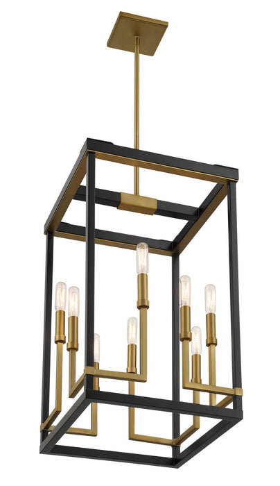 Minka-Lavery 2119-726 Eight Light Pendant, Coal And Soft Brass