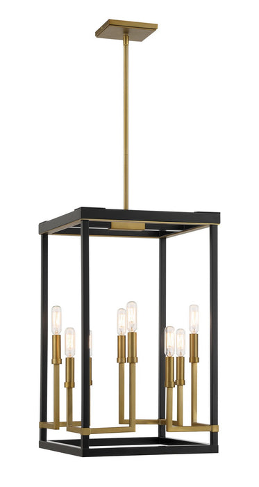 Minka-Lavery 2119-726 Eight Light Pendant, Coal And Soft Brass