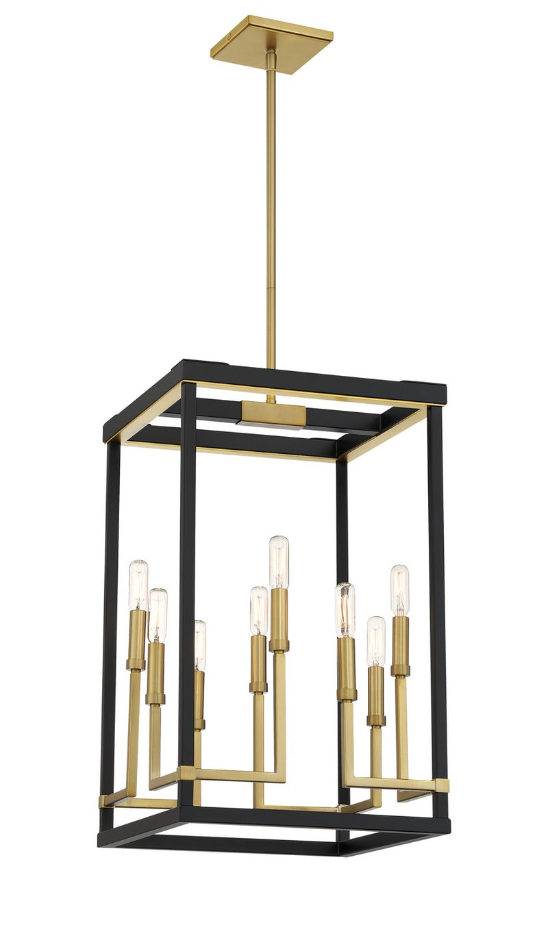 Minka-Lavery 2119-726 Eight Light Pendant, Coal And Soft Brass