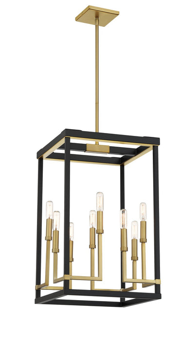 Minka-Lavery 2119-726 Eight Light Pendant, Coal And Soft Brass