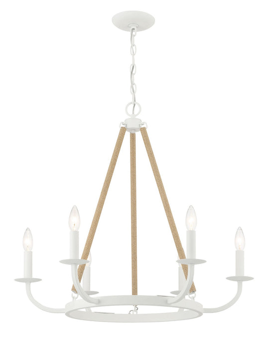Minka-Lavery 2126-655 Six Light Chandelier, Sand White