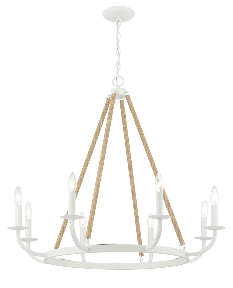 Minka-Lavery 2128-655 Eight Light Chandelier, Sand White