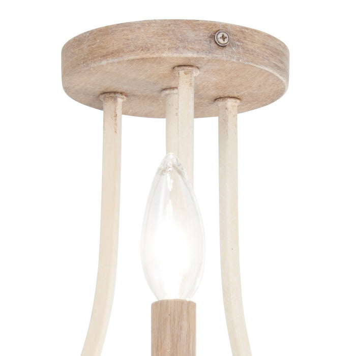 Minka-Lavery 2662-717 Three Light Semi Flush Mount, White Wash & Sun Dried Clay