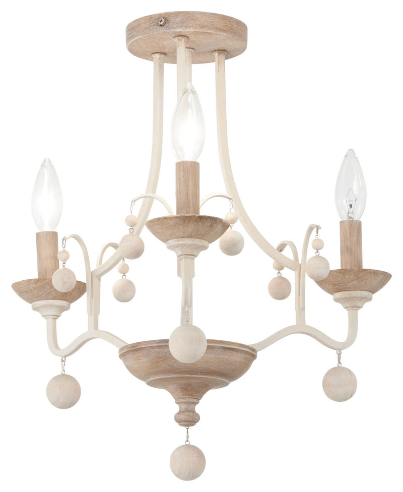 Minka-Lavery 2662-717 Three Light Semi Flush Mount, White Wash & Sun Dried Clay