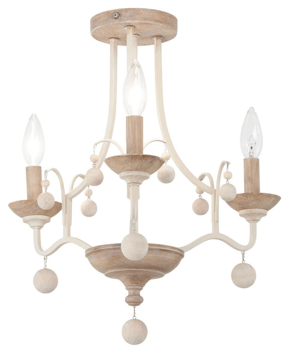 Minka-Lavery 2662-717 Three Light Semi Flush Mount, White Wash & Sun Dried Clay