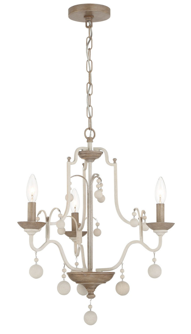 Minka-Lavery 2663-717 Three Light Chandelier, White Wash & Sun Dried Clay
