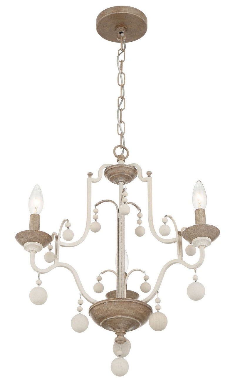 Minka-Lavery 2663-717 Three Light Chandelier, White Wash & Sun Dried Clay