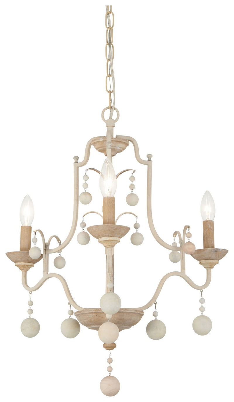 Minka-Lavery 2663-717 Three Light Chandelier, White Wash & Sun Dried Clay