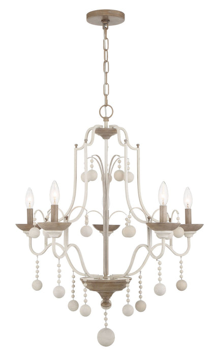 Minka-Lavery 2665-717 Five Light Chandelier, White Wash & Sun Dried Clay