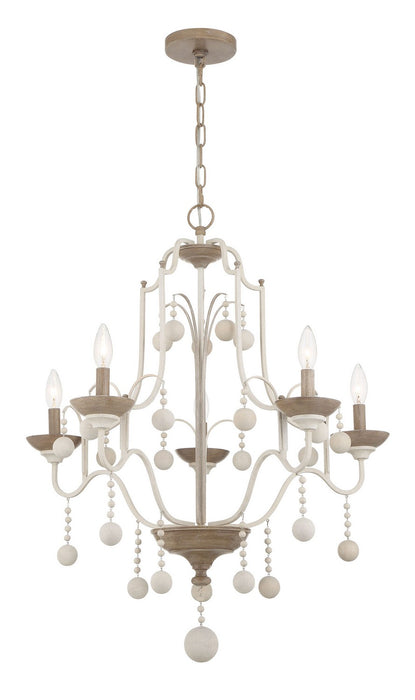 Minka-Lavery 2665-717 Five Light Chandelier, White Wash & Sun Dried Clay
