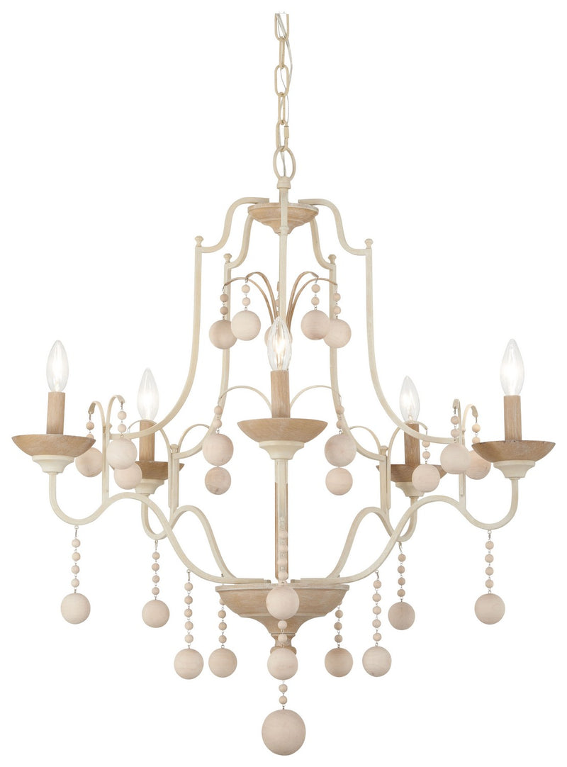 Minka-Lavery 2665-717 Five Light Chandelier, White Wash & Sun Dried Clay