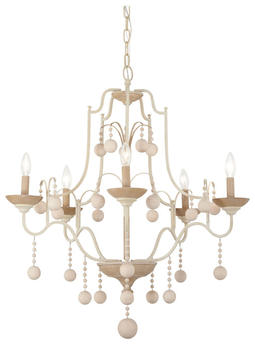 Minka-Lavery 2665-717 Five Light Chandelier, White Wash & Sun Dried Clay