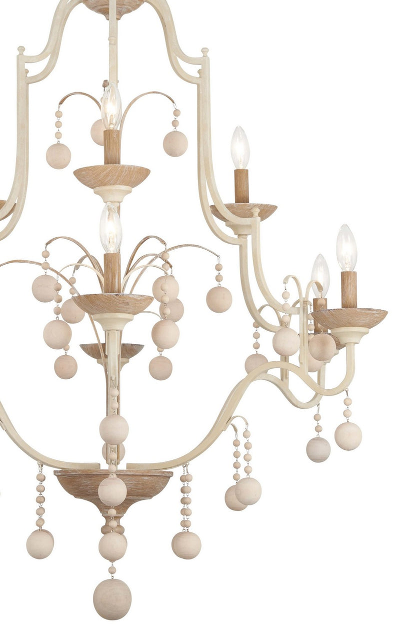 Minka-Lavery 2669-717 Nine Light Chandelier, White Wash & Sun Dried Clay
