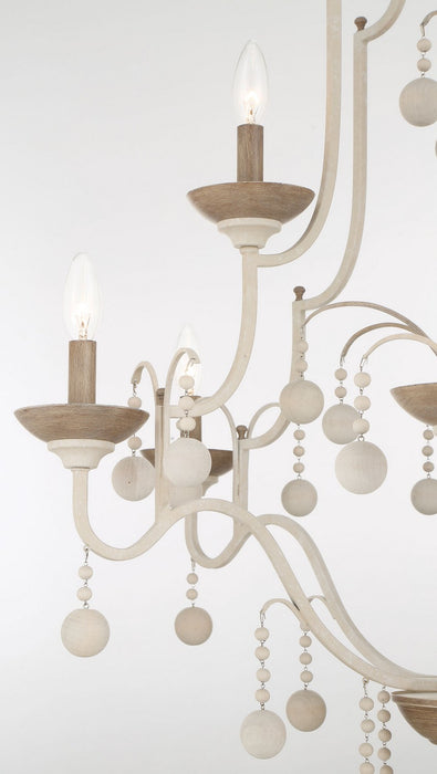 Minka-Lavery 2669-717 Nine Light Chandelier, White Wash & Sun Dried Clay