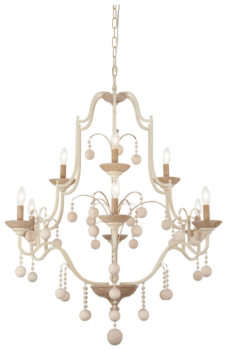 Minka-Lavery 2669-717 Nine Light Chandelier, White Wash & Sun Dried Clay