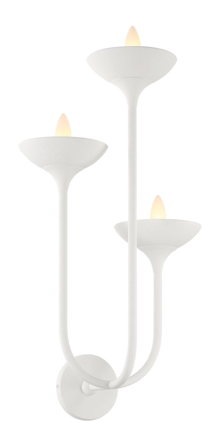 Minka-Lavery 4713-892 Three Light Wall Sconce, Plaster White