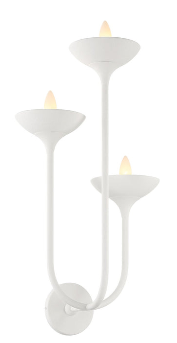 Minka-Lavery 4713-892 Three Light Wall Sconce, Plaster White