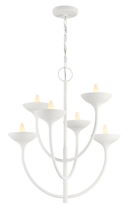 Minka-Lavery 4715-892 Six Light Chandelier, Plaster White