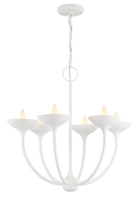 Minka-Lavery 4716-892 Six Light Chandelier, Plaster White