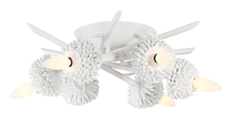 Minka-Lavery 5904-655 Six Light Flush Mount, Sand White