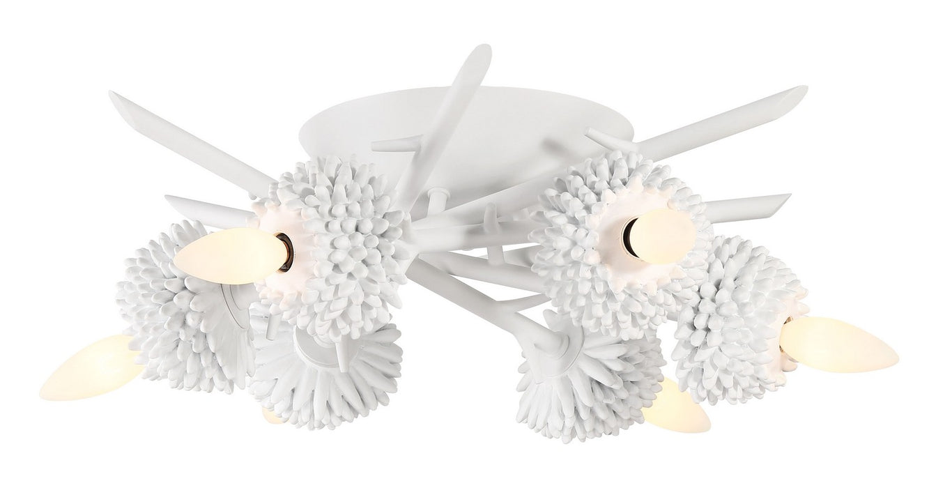 Minka-Lavery 5904-655 Six Light Flush Mount, Sand White