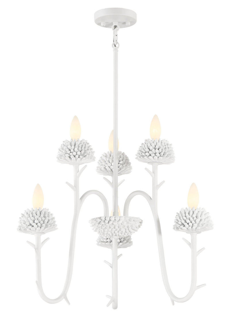 Minka-Lavery 5906-655 Six Light Pendant, Sand White