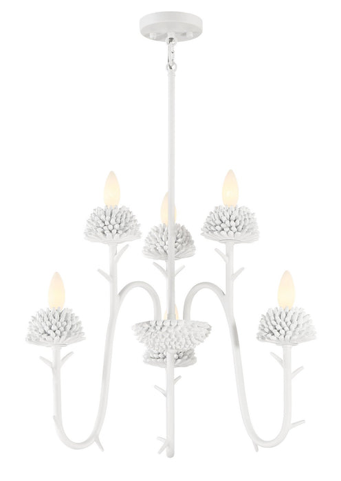 Minka-Lavery 5906-655 Six Light Pendant, Sand White