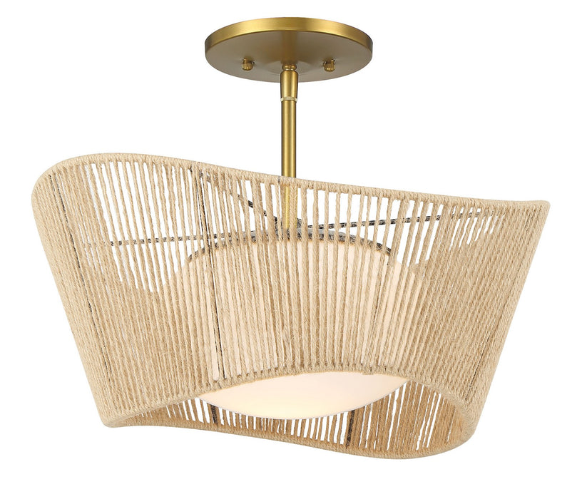 Minka-Lavery 6574-695 One Light Semi Flush Mount, Soft Brass