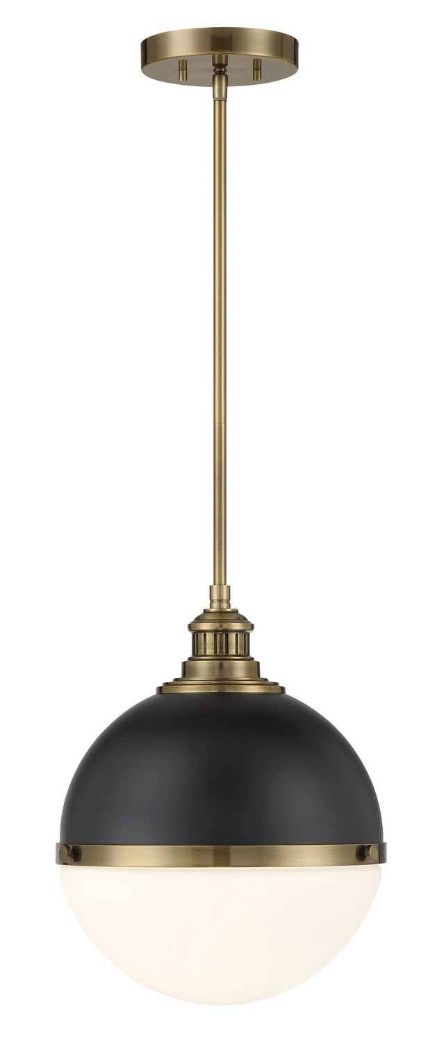 Minka-Lavery 6605-885 One Light Pendant, Coal And Oxidized Aged Brass