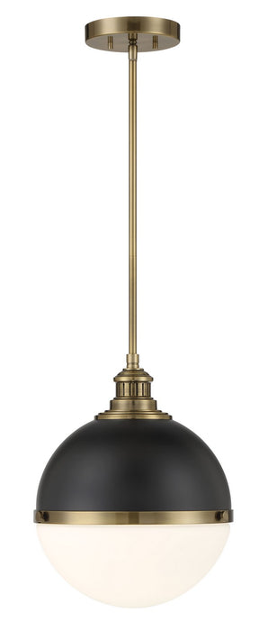 Minka-Lavery 6605-885 One Light Pendant, Coal And Oxidized Aged Brass