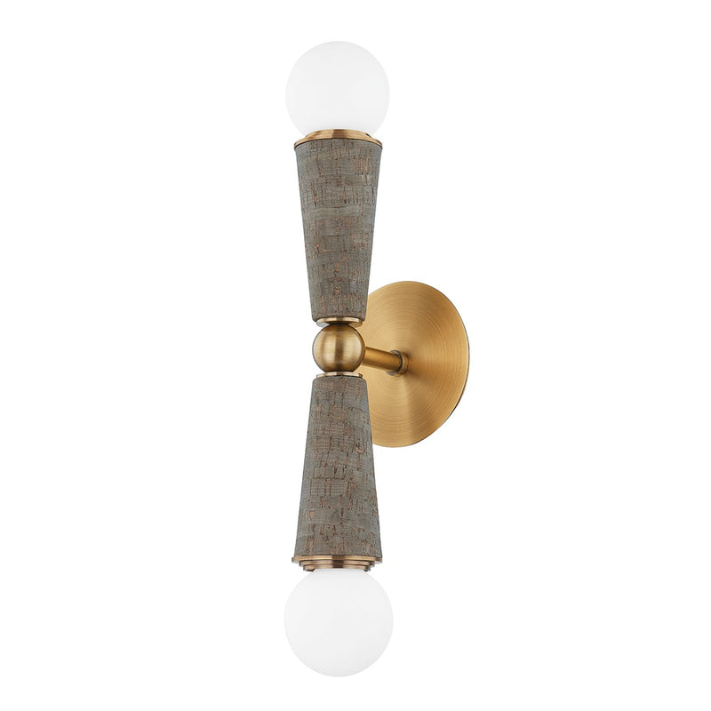 Troy Lighting B1619-PBR Two Light Wall Sconce, Patina Brass