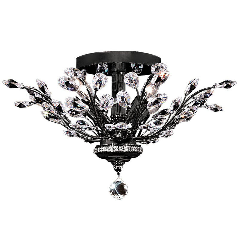 James R. Moder 94454SB22 Four Light Flush Mount, Satin Black