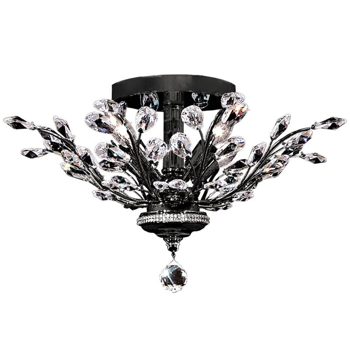 James R. Moder 94454SB22 Four Light Flush Mount, Satin Black