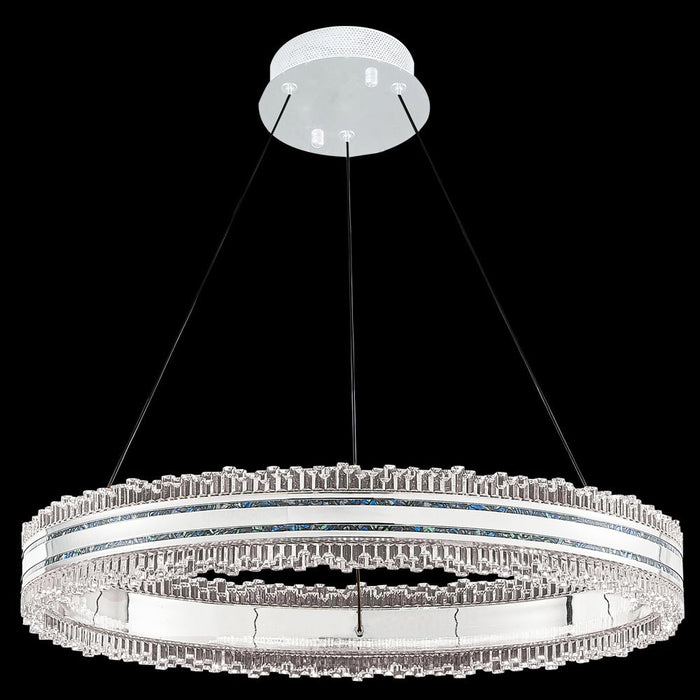 James R. Moder 96916SP22LED LED Chandelier, Silver/Pearl