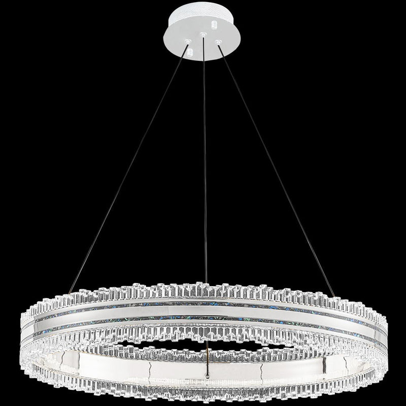 James R. Moder 96924SP22LED LED Chandelier, Silver/Pearl