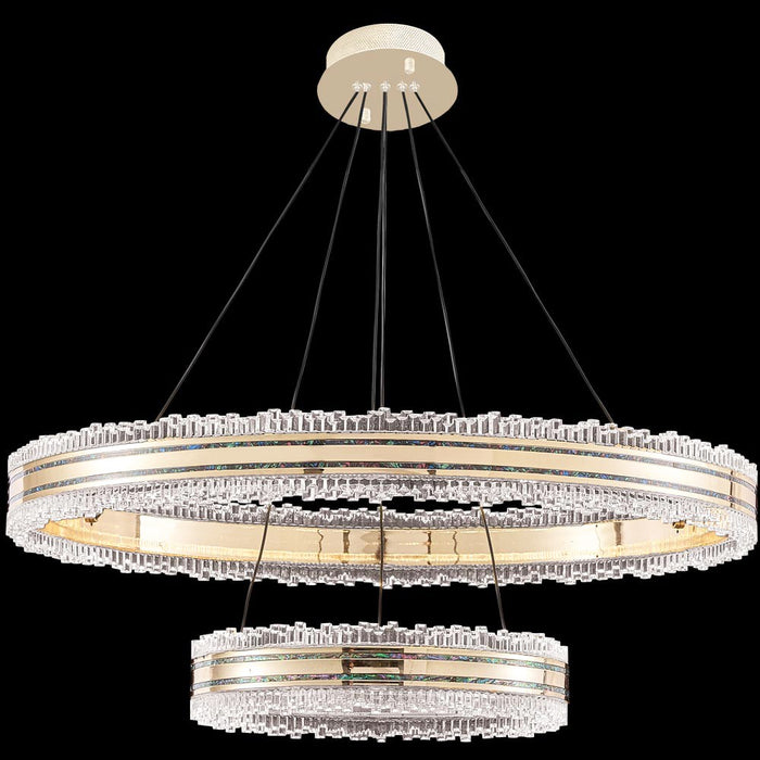 James R. Moder 96932GP22LED LED Chandelier, Rose Gold/Pearl